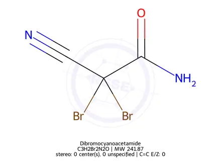 Chemical structure of Dibromocyanoacetamide
