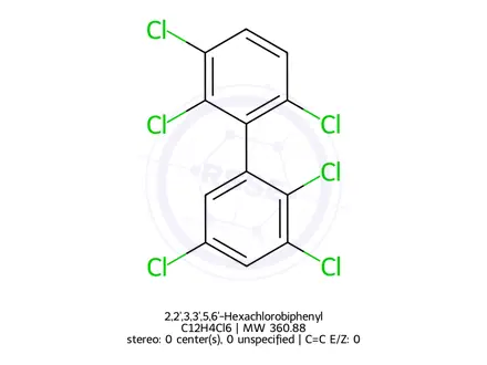 Chemical structure of 2,2',3,3',5,6'-Hexachlorobiphenyl