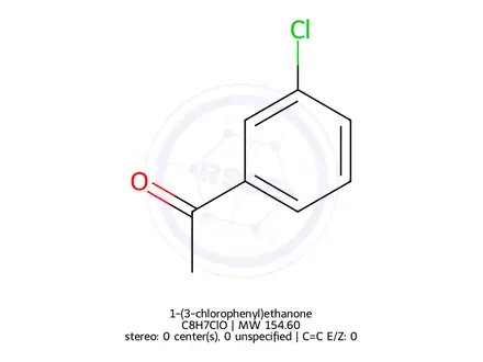 Chemical structure of 1-(3-chlorophenyl)ethanone
