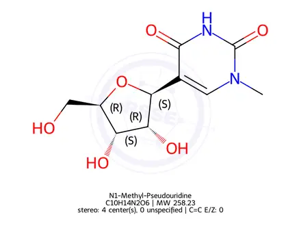 Chemical structure of N1-Methyl-Pseudouridine