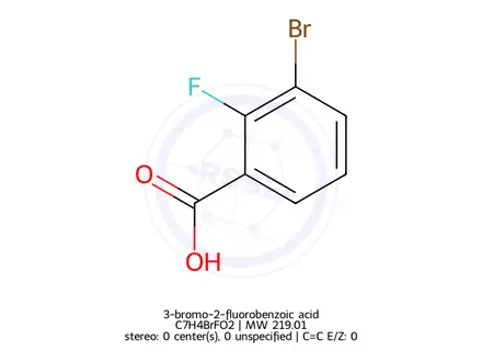 Chemical structure of 3-bromo-2-fluorobenzoic acid
