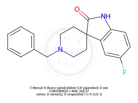 Chemical structure of 1'-Benzyl-5-fluoro-spiro[indoline-3,4'-piperidine]-2-one