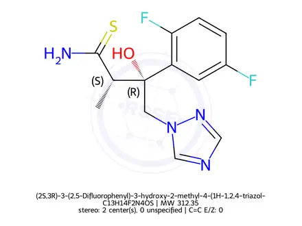 Chemical structure of (2S,3R)-3-(2,5-Difluorophenyl)-3-hydroxy-2-methyl-4-(1H-1,2,4-triazol-1-yl)butanethioamide