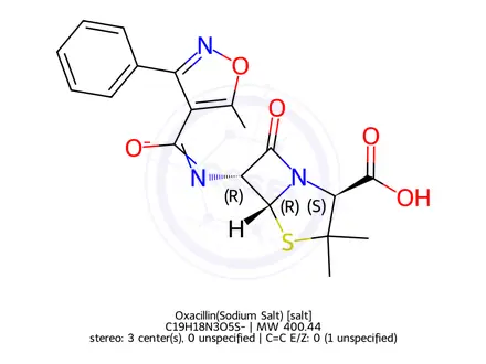 Chemical structure of Oxacillin(Sodium Salt)