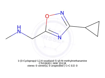 Chemical structure of 1-(3-Cyclopropyl-1,2,4-oxadiazol-5-yl)-N-methylmethanamine