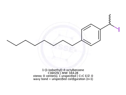 Chemical structure of 1-(1-iodoethyl)-4-octylbenzene