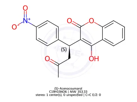 Chemical structure of (S)-Acenocoumarol