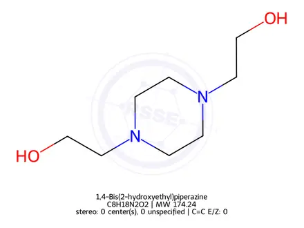 Chemical structure of 1,4-Bis(2-hydroxyethyl)piperazine