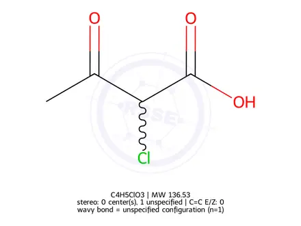 Chemical structure of 2-chloro-acetoacetic acid (lithium salt)