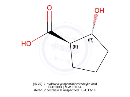 Chemical structure of (1R,2R)-2-hydroxycyclopentanecarboxylic acid