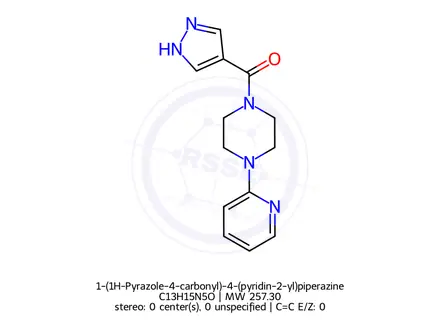 Chemical structure of 1-(1H-Pyrazole-4-carbonyl)-4-(pyridin-2-yl)piperazine
