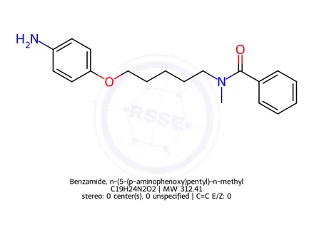 Chemical structure of Benzamide, n-(5-(p-aminophenoxy)pentyl)-n-methyl-
