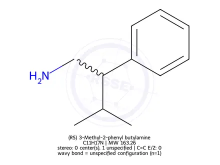 Chemical structure of (RS) 3-Methyl-2-phenyl butylamine