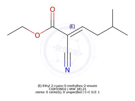 Chemical structure of (E)-Ethyl 2-cyano-5-methylhex-2-enoate