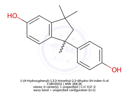 Chemical structure of 1-(4-Hydroxyphenyl)-1,3,3-trimethyl-2,3-dihydro-1H-inden-5-ol
