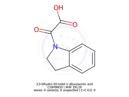 Chemical structure of 2,3-Dihydro-1H-indol-1-yl(oxo)acetic acid