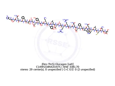 Chemical structure of (Des-Thr5)-Glucagon