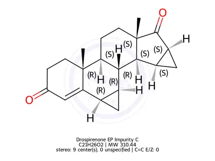 Chemical structure of Drospirenone EP Impurity C