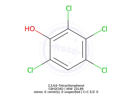 Chemical structure of 2,3,4,6-Tetrachlorophenol