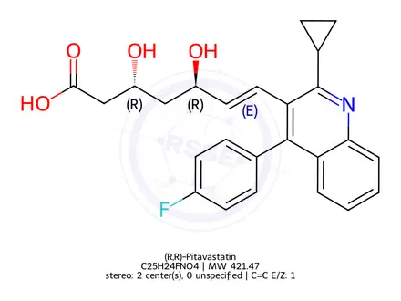 Chemical structure of (R,R)-Pitavastatin