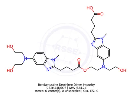 Chemical structure of Bendamustine Deschloro Dimer Impurity