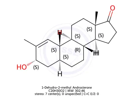 Chemical structure of 1-Dehydro-2-methyl Androsterone