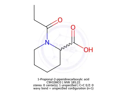 Chemical structure of 1-Propionyl-2-piperidinecarboxylic acid
