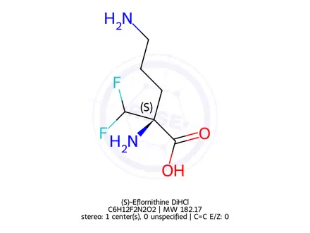 Chemical structure of (S)-Eflornithine DiHCl