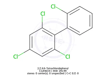 Chemical structure of 2,2',4,6-Tetrachlorobiphenyl