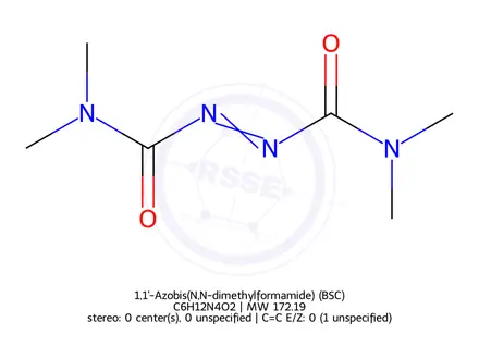 Chemical structure of 1,1'-Azobis(N,N-dimethylformamide) (BSC)