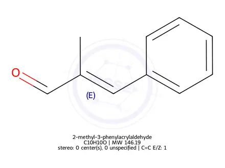Chemical structure of 2-methyl-3-phenylacrylaldehyde
