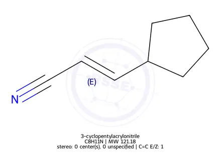 Chemical structure of 3-cyclopentylacrylonitrile