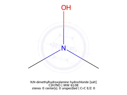 Chemical structure of N,N-dimethylhydroxylamine hydrochloride