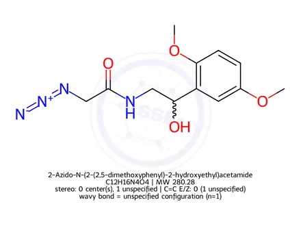 Chemical structure of 2-Azido-N-(2-(2,5-dimethoxyphenyl)-2-hydroxyethyl)acetamide