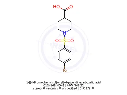 Chemical structure of 1-[(4-Bromophenyl)sulfonyl]-4-piperidinecarboxylic acid