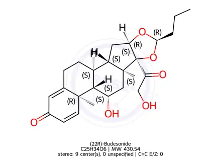 Chemical structure of (22R)-Budesonide