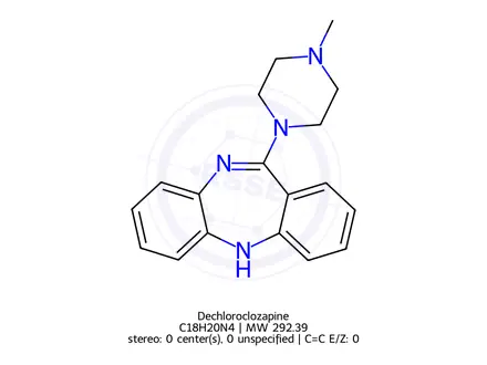Chemical structure of Dechloroclozapine