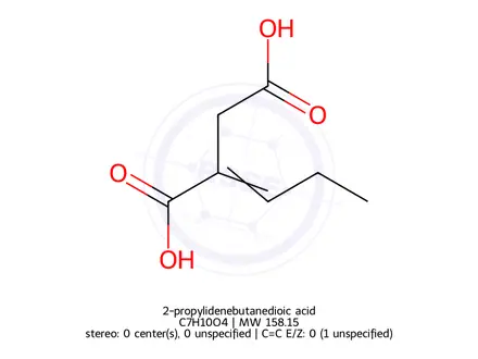 Chemical structure of 2-propylidenebutanedioic acid