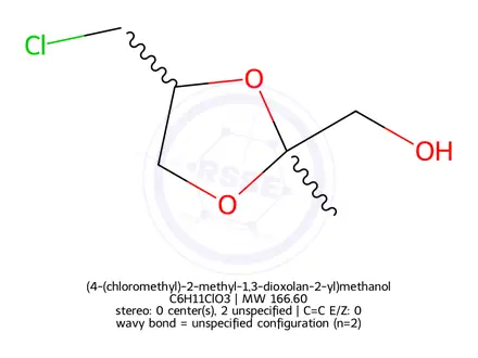 Chemical structure of (4-(chloromethyl)-2-methyl-1,3-dioxolan-2-yl)methanol