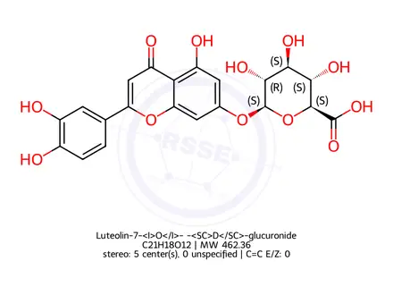 Chemical structure of Luteolin-7-<I>O</I>-β-<SC>D</SC>-glucuronide