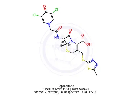 Chemical structure of Cefazedone