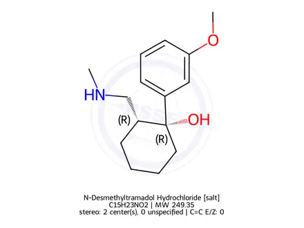 Chemical structure of N-Desmethyltramadol Hydrochloride