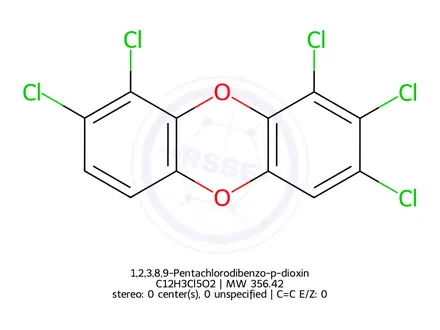 Chemical structure of 1,2,3,8,9-Pentachlorodibenzo-p-dioxin