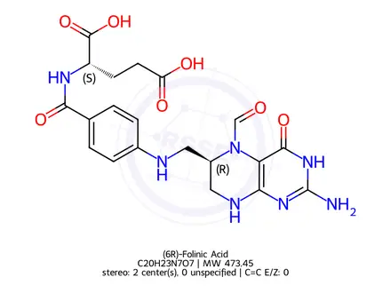 Chemical structure of (6R)-Folinic Acid