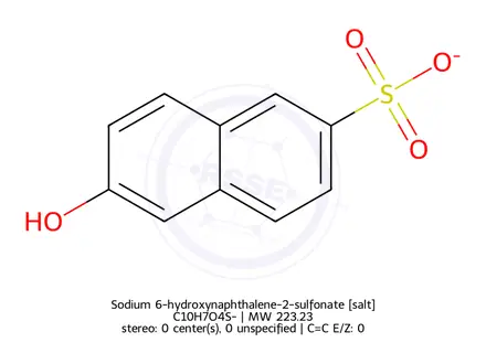 Chemical structure of Sodium 6-hydroxynaphthalene-2-sulfonate