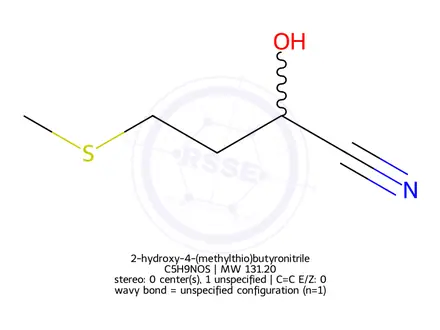 Chemical structure of 2-hydroxy-4-(methylthio)butyronitrile