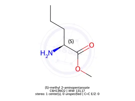 Chemical structure of (S)-methyl 2-aminopentanoate