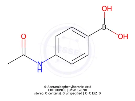 Chemical structure of 4-Acetamidophenylboronic Acid