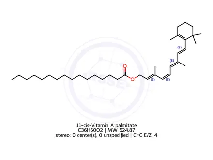 Chemical structure of 11-cis-Vitamin A Palmitate