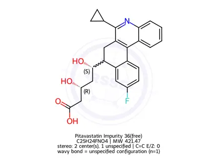 Chemical structure of Pitavastatin Impurity 36(free)